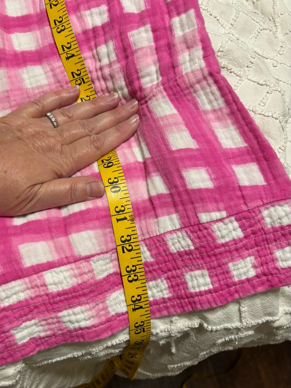 Cato Pink and White Plaid V-Neck Dress with Flutter Sleeves XL - Picture 6 of 6